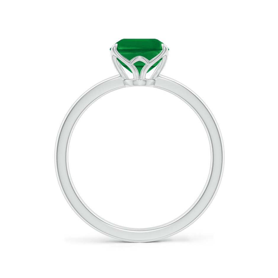 9x7mm AAA Solitaire Emerald-Cut Emerald Classic Engagement Ring in White Gold side 199