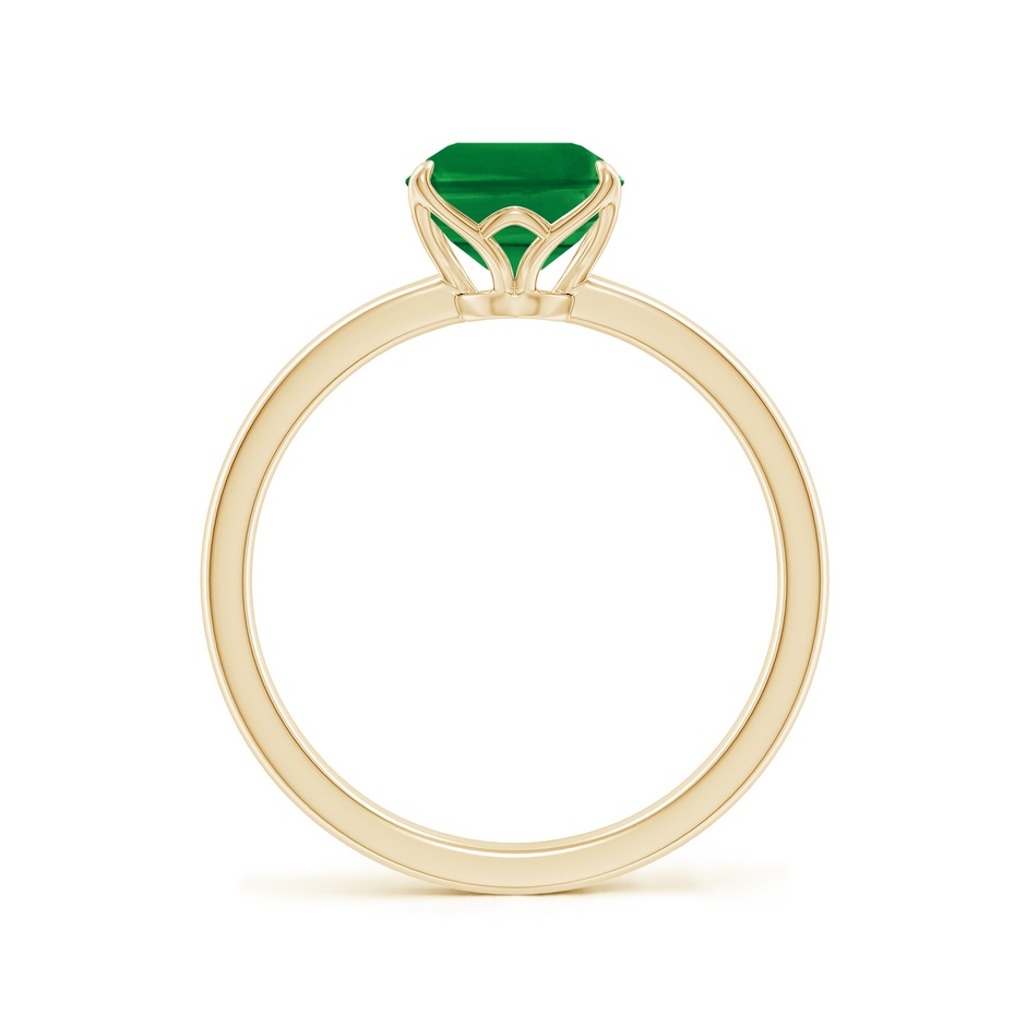 9x7mm AAA Solitaire Emerald-Cut Emerald Classic Engagement Ring in Yellow Gold side 199