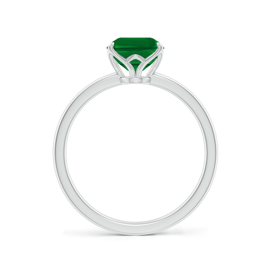 9x7mm AAAA Solitaire Emerald-Cut Emerald Classic Engagement Ring in P950 Platinum side 199
