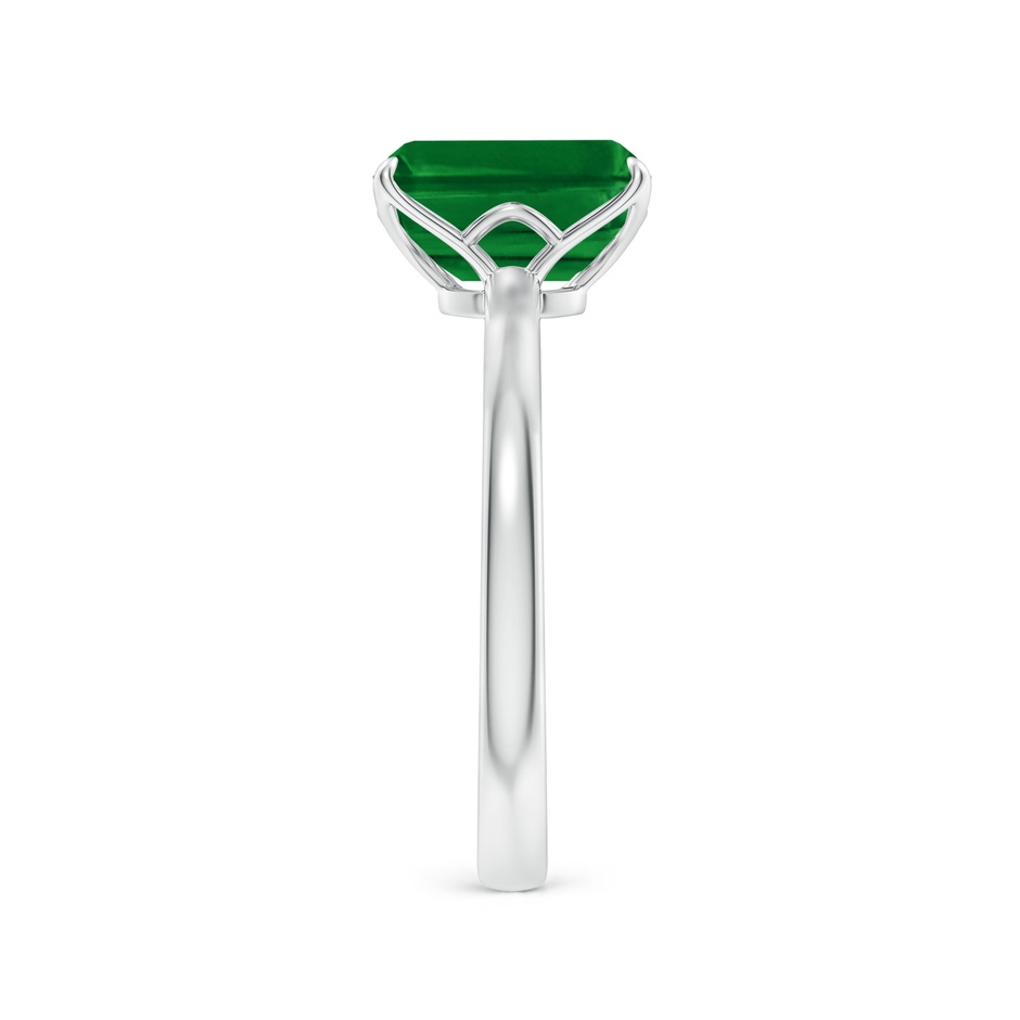 9x7mm AAAA Solitaire Emerald-Cut Emerald Classic Engagement Ring in P950 Platinum side 299