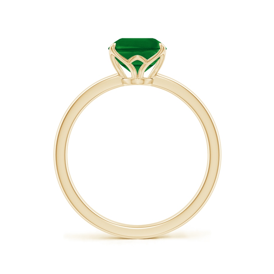 9x7mm AAAA Solitaire Emerald-Cut Emerald Classic Engagement Ring in Yellow Gold side 199