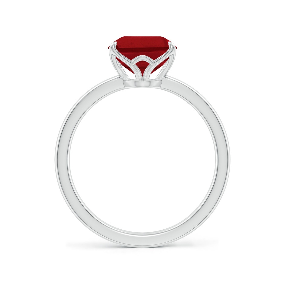 10x8mm AAA Solitaire Emerald-Cut Ruby Classic Engagement Ring in P950 Platinum side 199