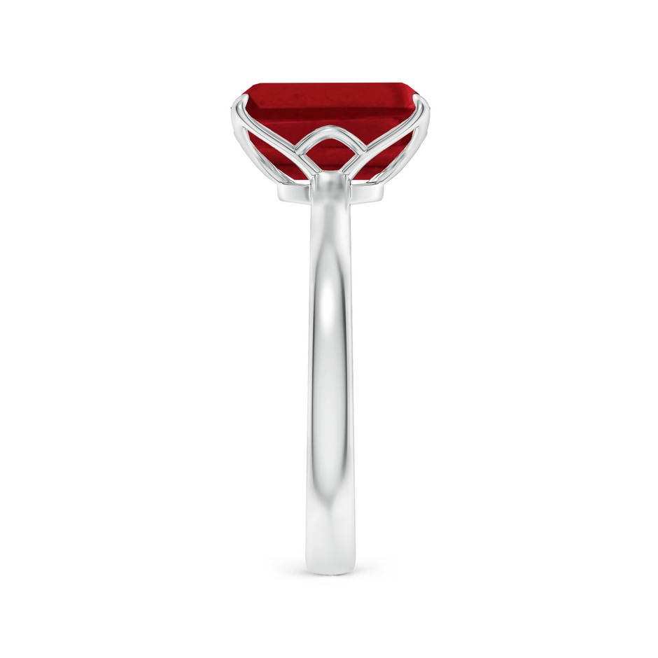 10x8mm AAA Solitaire Emerald-Cut Ruby Classic Engagement Ring in P950 Platinum side 299