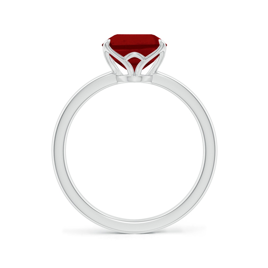 10x8mm AAAA Solitaire Emerald-Cut Ruby Classic Engagement Ring in P950 Platinum side 199
