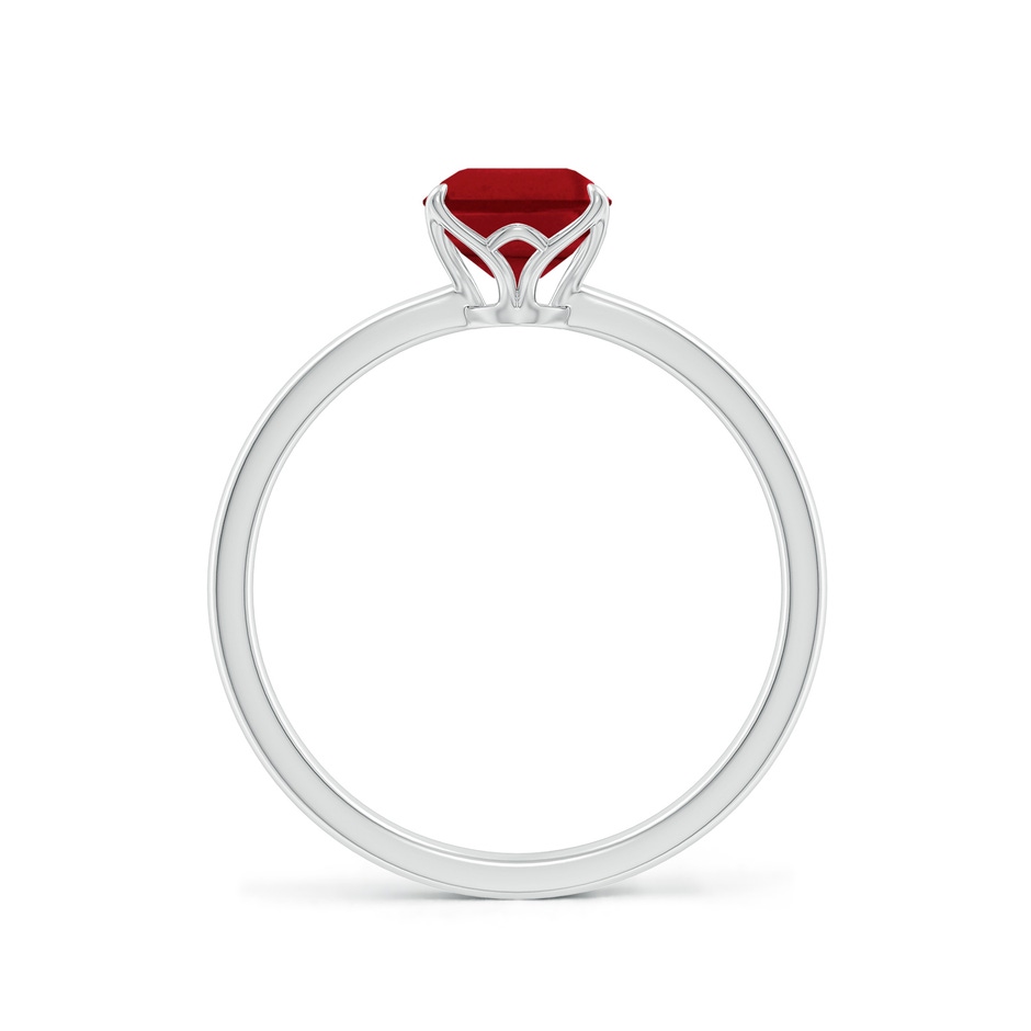 8x6mm AAA Solitaire Emerald-Cut Ruby Classic Engagement Ring in 18K White Gold side 199