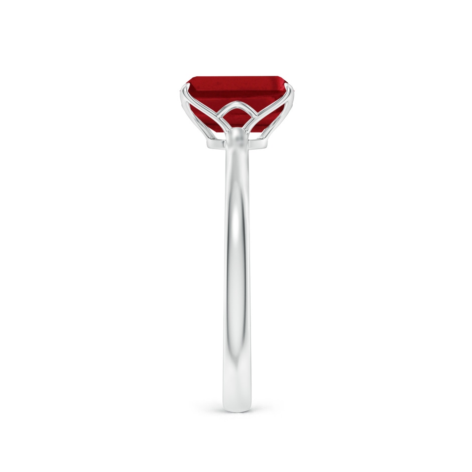 8x6mm AAA Solitaire Emerald-Cut Ruby Classic Engagement Ring in 18K White Gold side 299