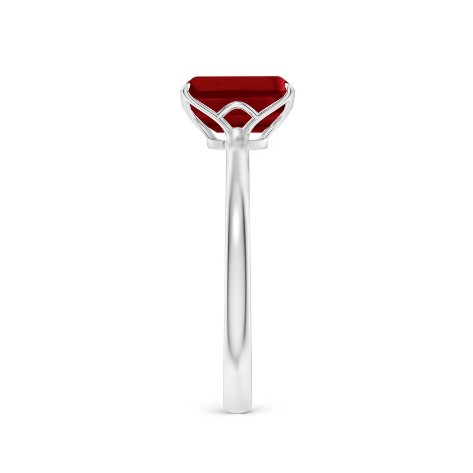 8x6mm AAAA Solitaire Emerald-Cut Ruby Classic Engagement Ring in 18K White Gold side 299