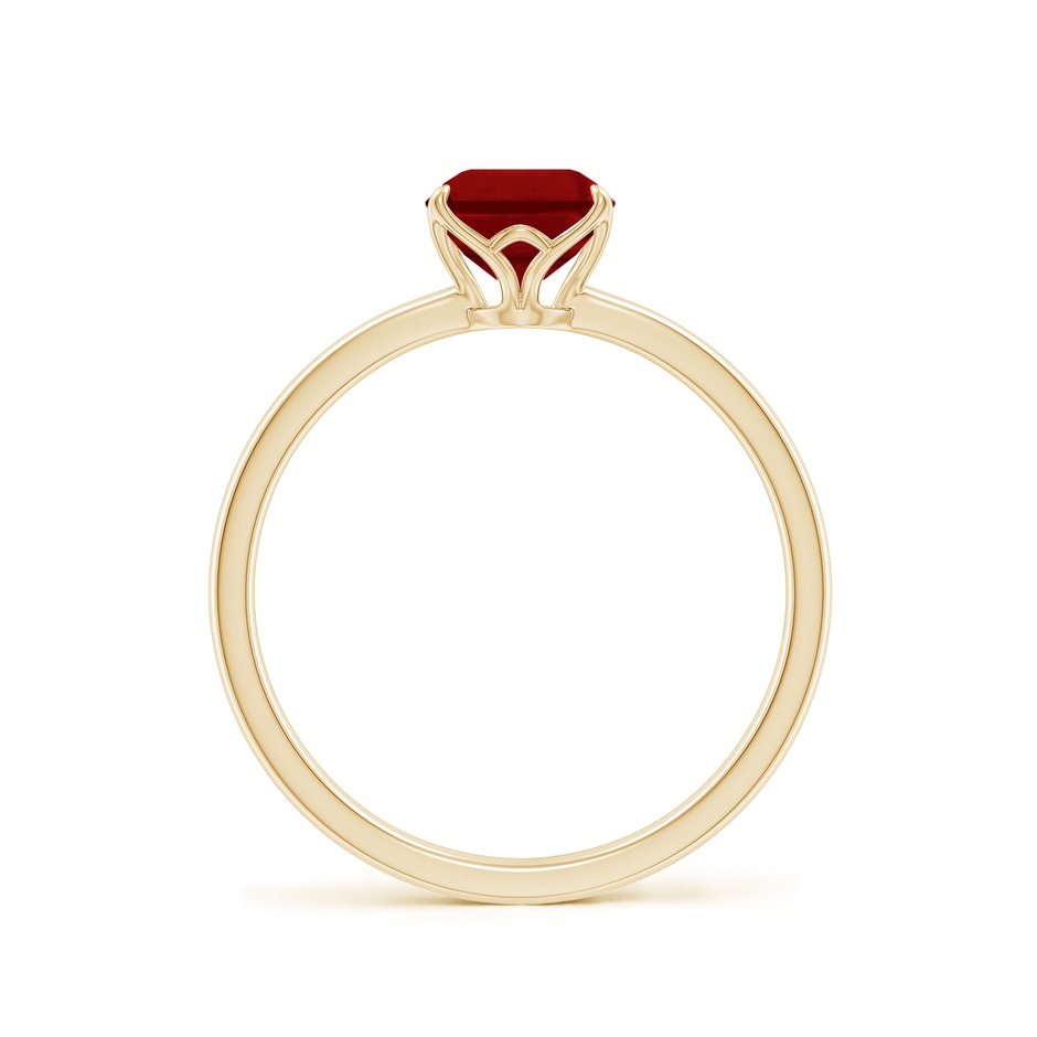 8x6mm AAAA Solitaire Emerald-Cut Ruby Classic Engagement Ring in 18K Yellow Gold side 199