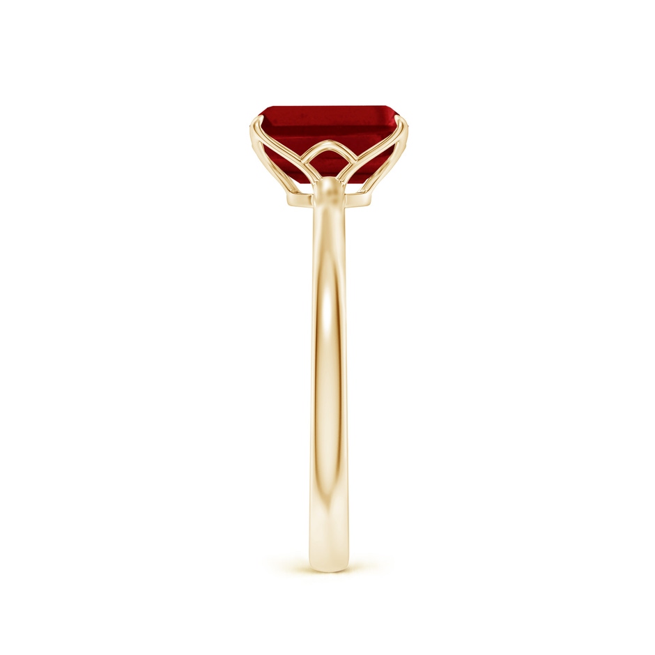 8x6mm AAAA Solitaire Emerald-Cut Ruby Classic Engagement Ring in 18K Yellow Gold side 299