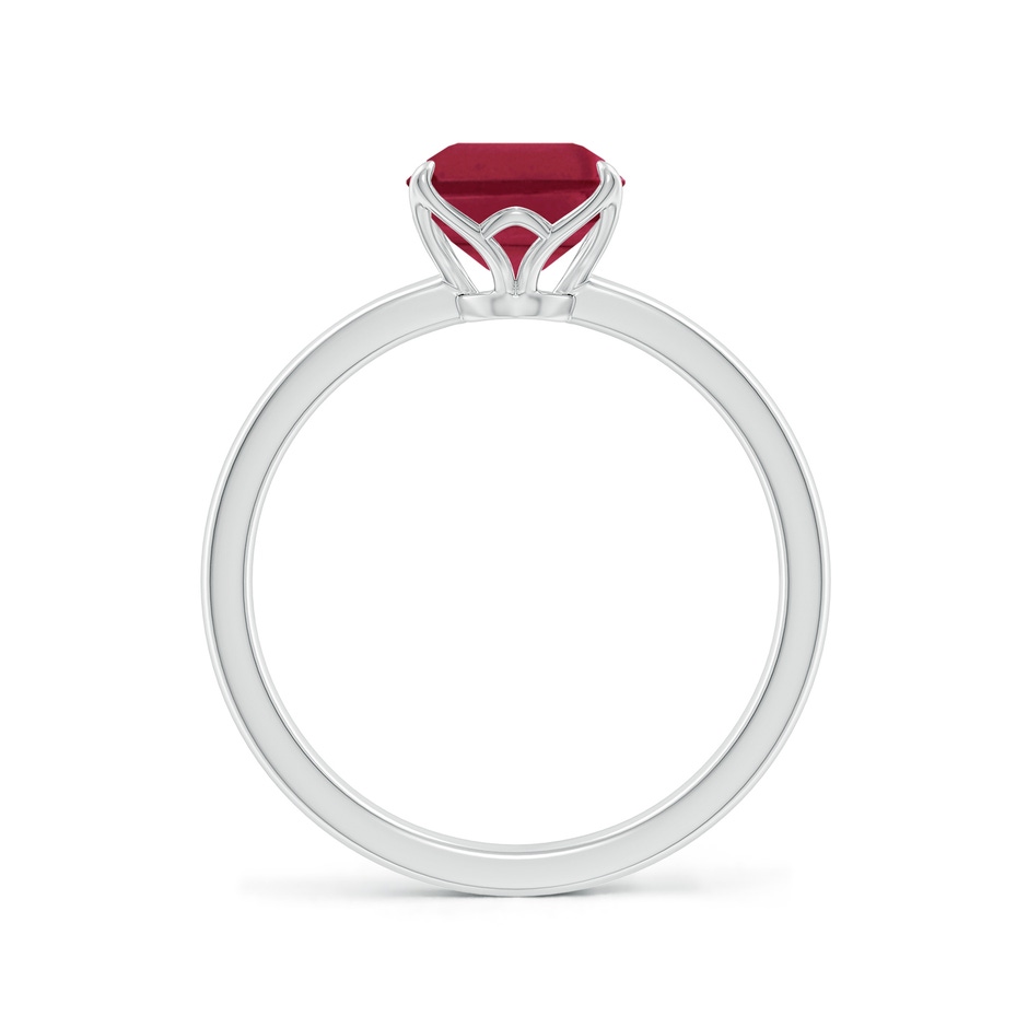 9x7mm A Solitaire Emerald-Cut Ruby Classic Engagement Ring in White Gold side 199