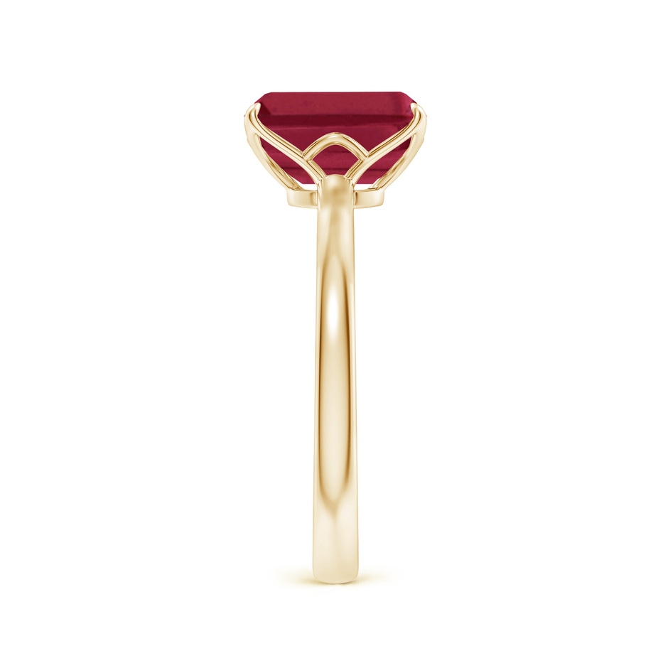 9x7mm A Solitaire Emerald-Cut Ruby Classic Engagement Ring in Yellow Gold side 299