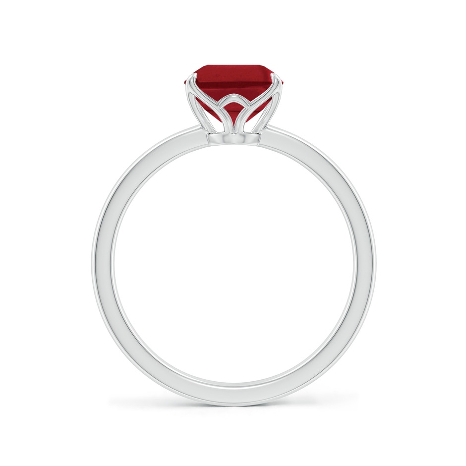 9x7mm AA Solitaire Emerald-Cut Ruby Classic Engagement Ring in P950 Platinum side 199