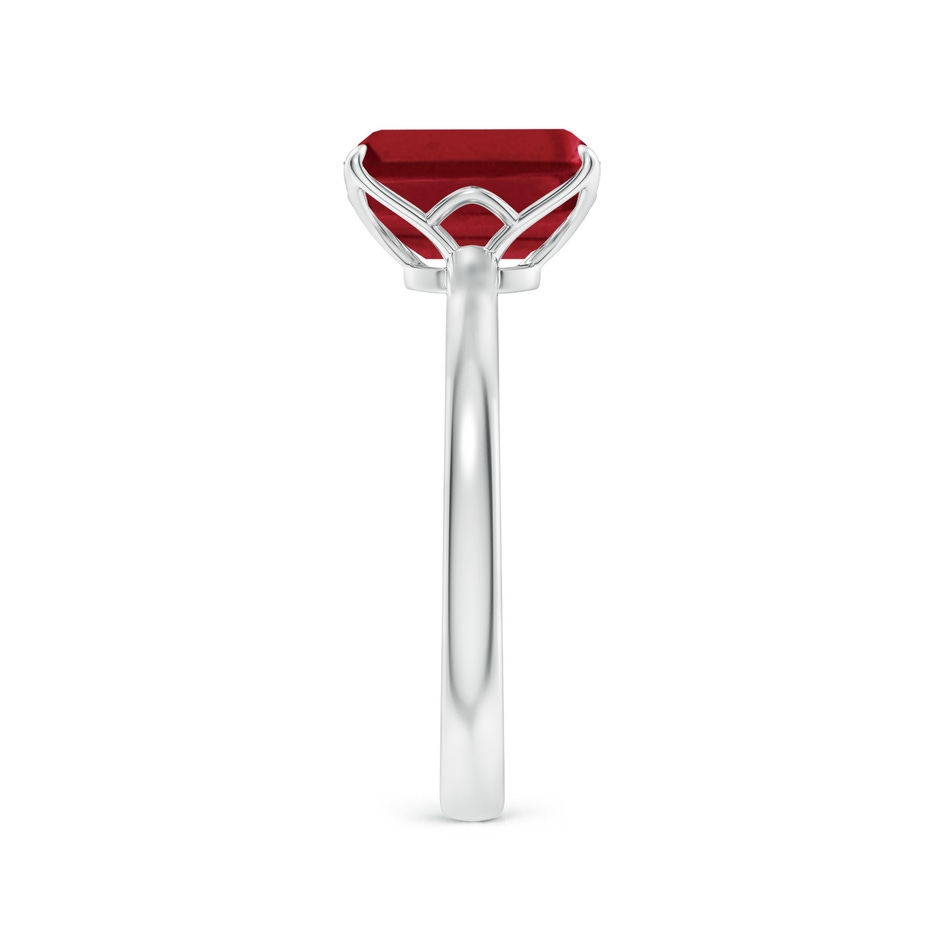 9x7mm AA Solitaire Emerald-Cut Ruby Classic Engagement Ring in P950 Platinum side 299