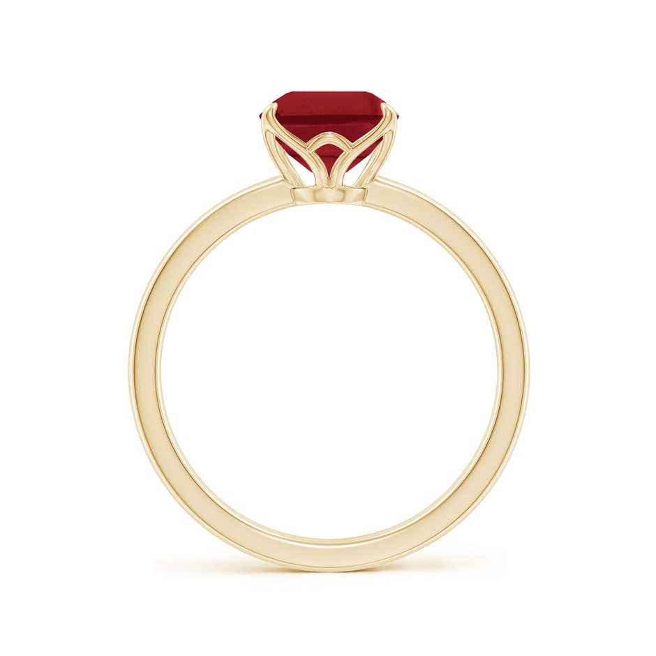 9x7mm AA Solitaire Emerald-Cut Ruby Classic Engagement Ring in Yellow Gold side 199