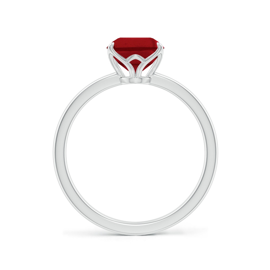 9x7mm AAA Solitaire Emerald-Cut Ruby Classic Engagement Ring in P950 Platinum side 199