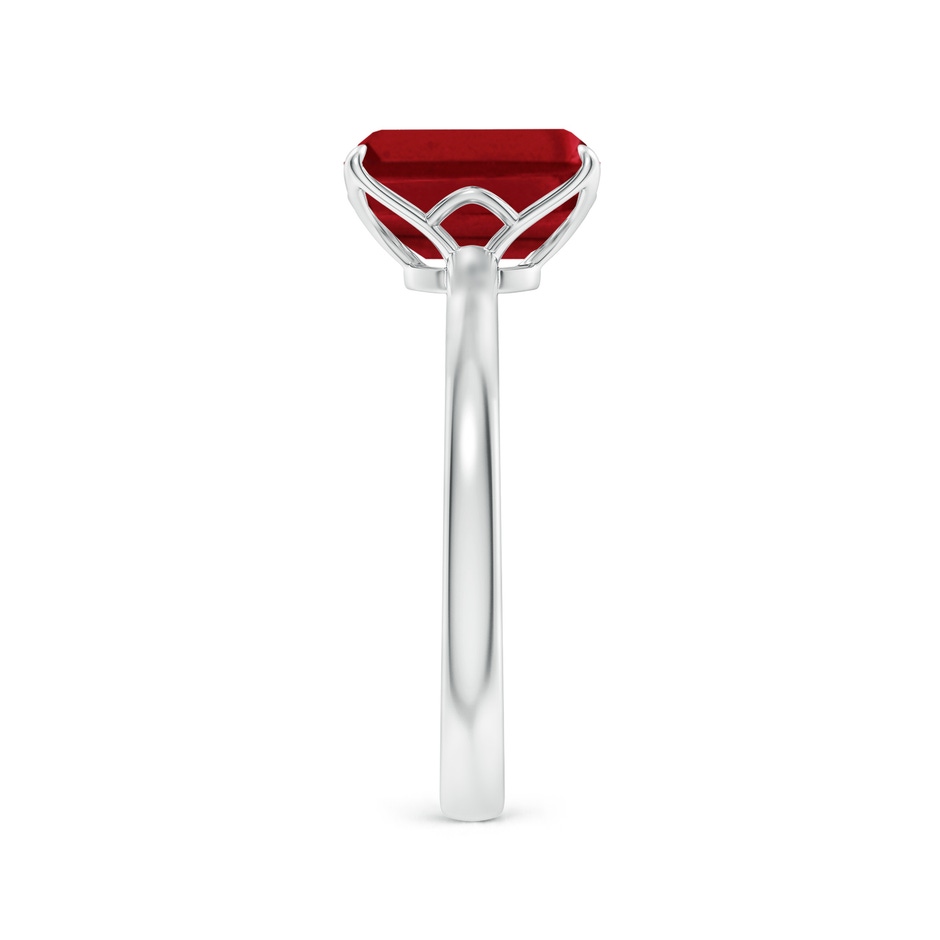 9x7mm AAA Solitaire Emerald-Cut Ruby Classic Engagement Ring in P950 Platinum side 299