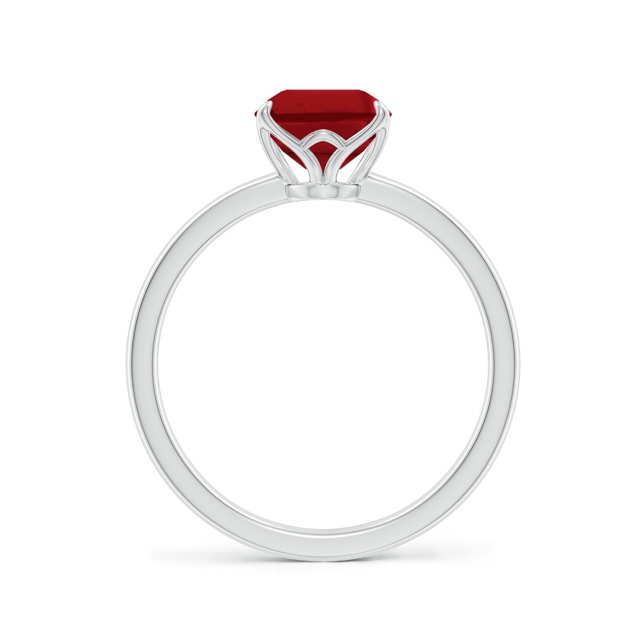 9x7mm AAA Solitaire Emerald-Cut Ruby Classic Engagement Ring in White Gold side 199