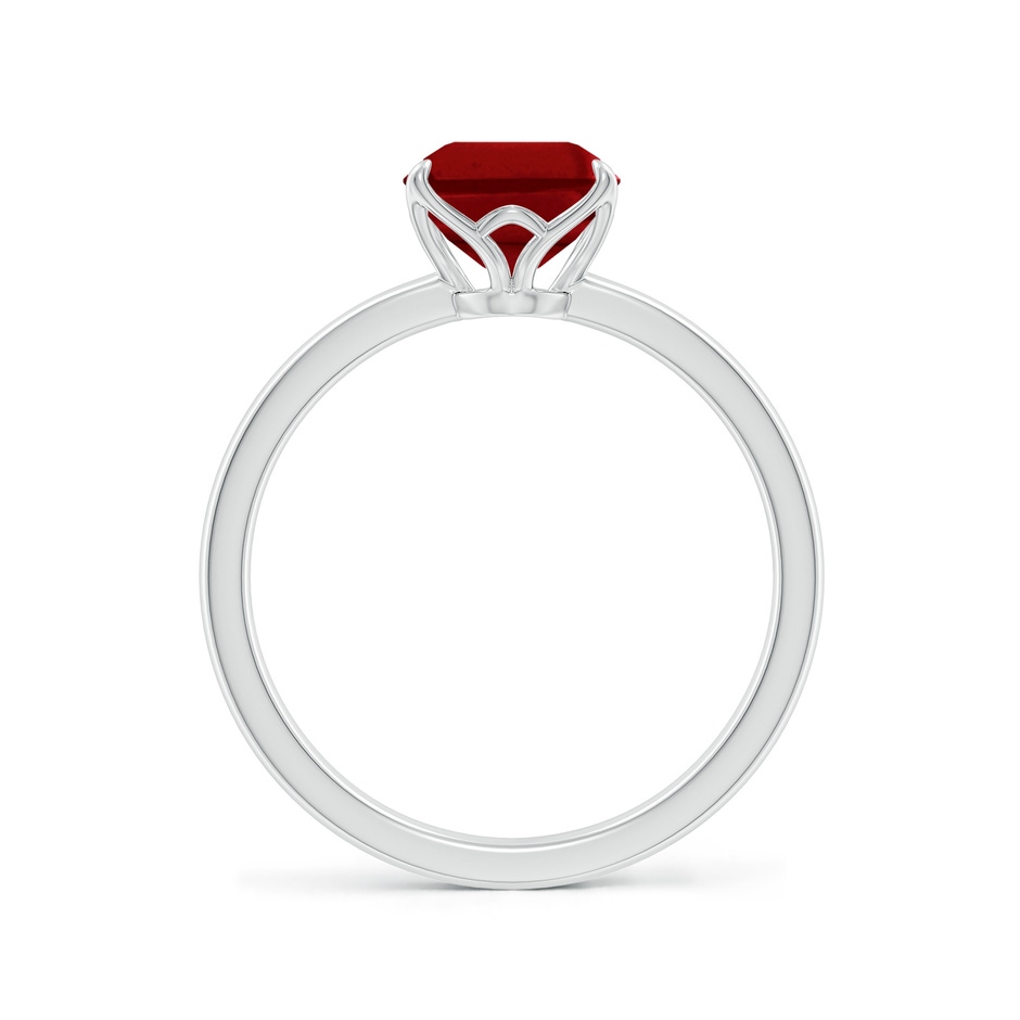 9x7mm AAAA Solitaire Emerald-Cut Ruby Classic Engagement Ring in P950 Platinum side 199