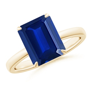 Emerald Cut Lab-Grown Lab Grown Blue Sapphire