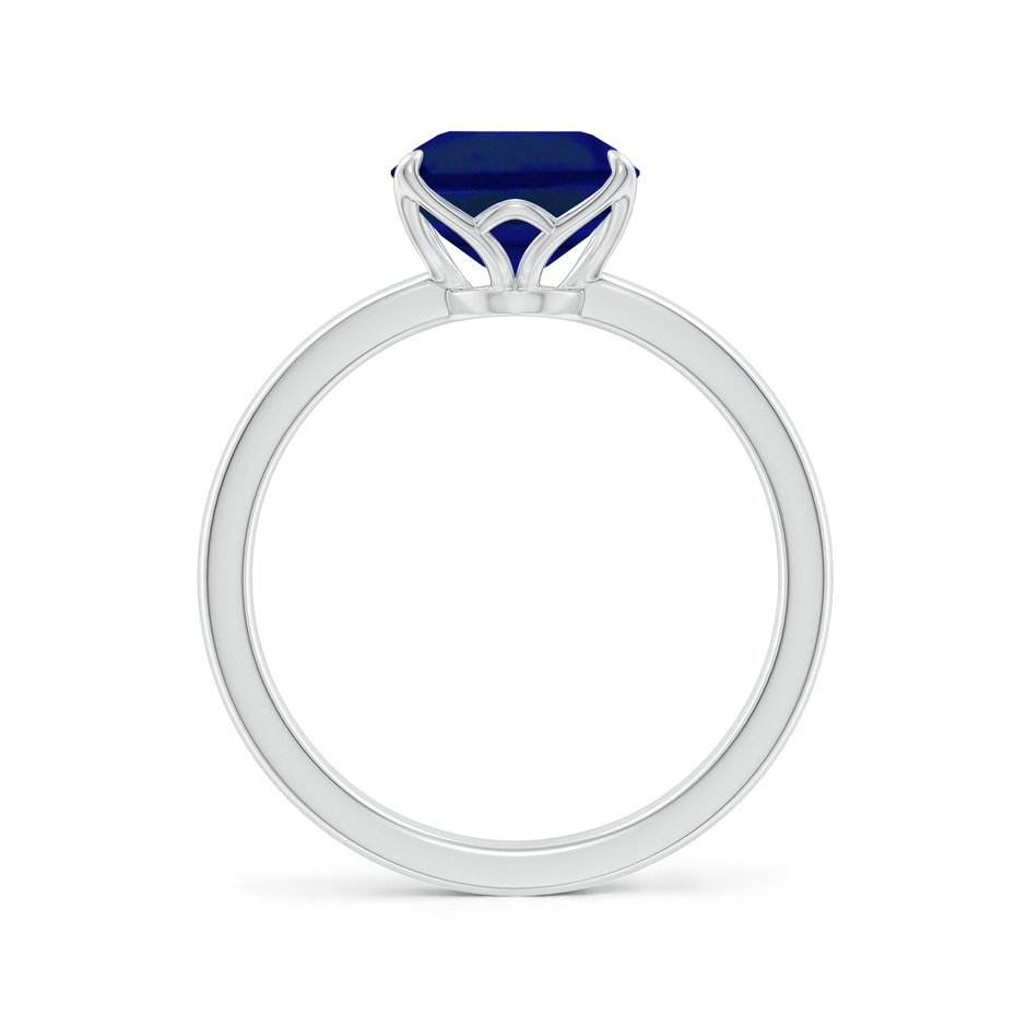 10x8mm Lab-Grown Solitaire Emerald-Cut Blue Sapphire Classic Engagement Ring in P950 Platinum side 199