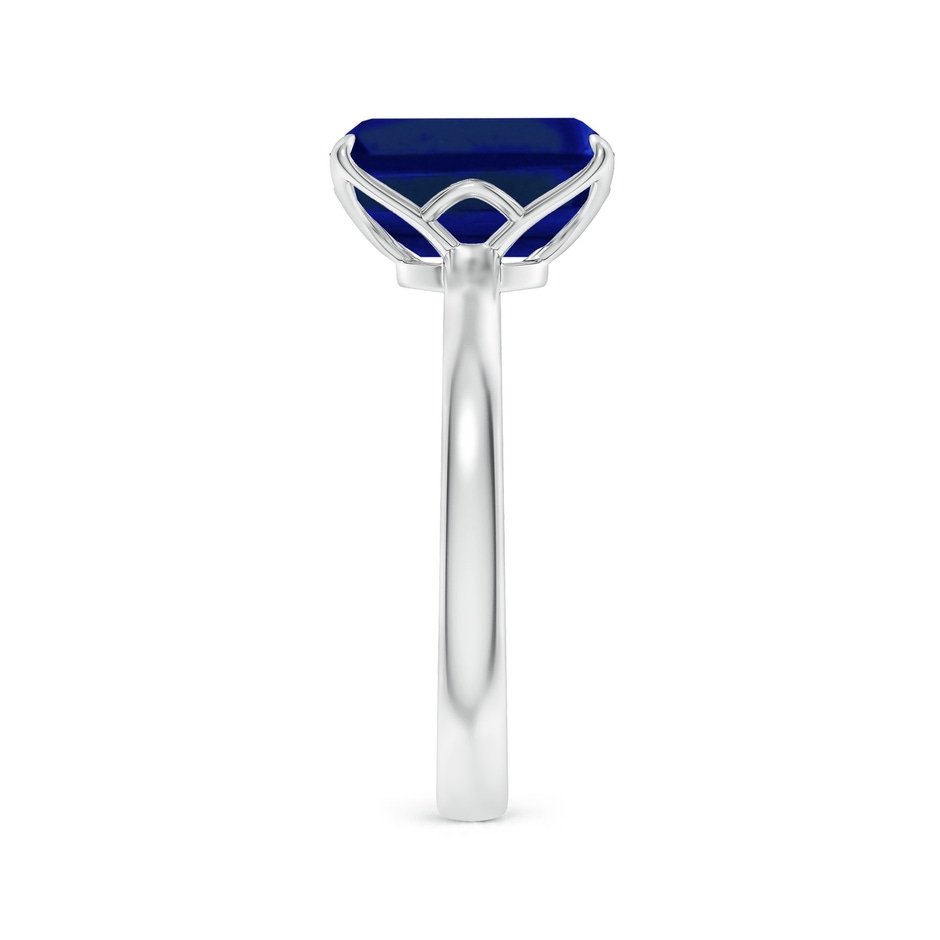 10x8mm Lab-Grown Solitaire Emerald-Cut Blue Sapphire Classic Engagement Ring in P950 Platinum side 299