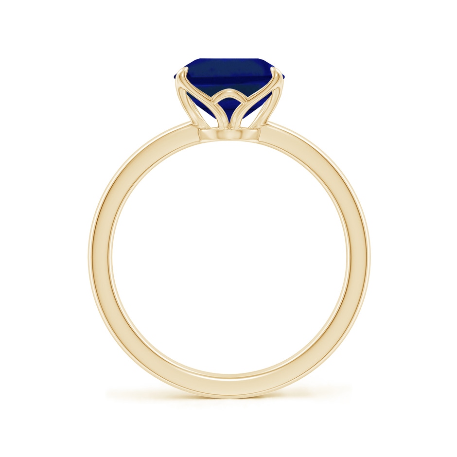 10x8mm Lab-Grown Solitaire Emerald-Cut Blue Sapphire Classic Engagement Ring in Yellow Gold side 199