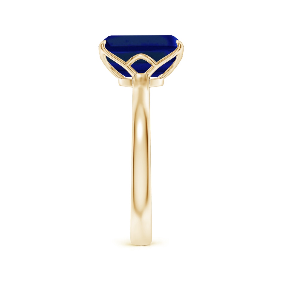 10x8mm Lab-Grown Solitaire Emerald-Cut Blue Sapphire Classic Engagement Ring in Yellow Gold side 299
