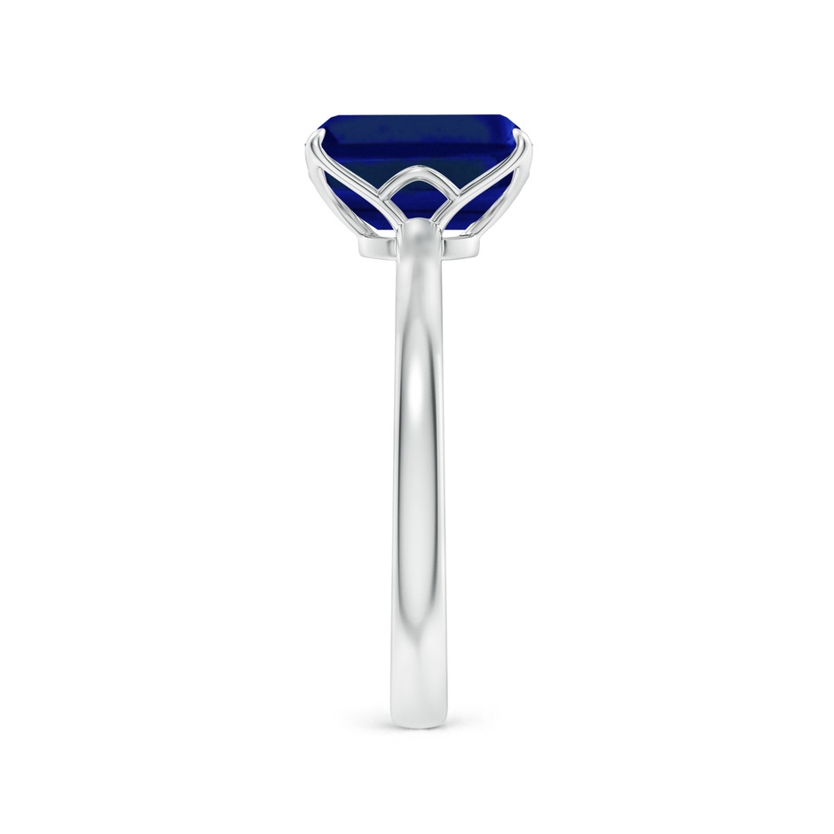 9x7mm Lab-Grown Solitaire Emerald-Cut Blue Sapphire Classic Engagement Ring in 18K White Gold side 299