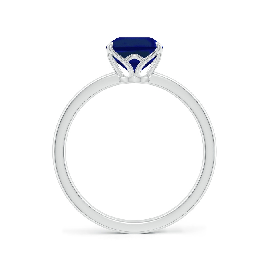 9x7mm Lab-Grown Solitaire Emerald-Cut Blue Sapphire Classic Engagement Ring in White Gold side 199