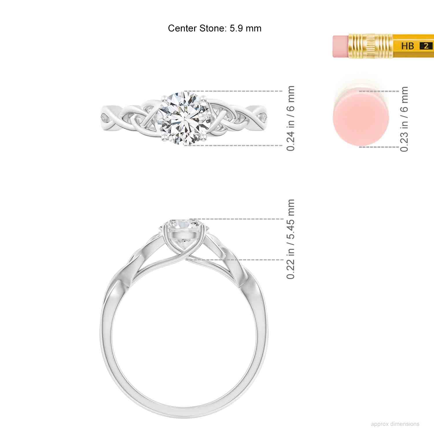 5.9mm HSI2 SR4524D-WG-HSI2-5.9 in White Gold - ruler