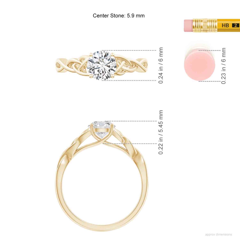 5.9mm HSI2 SR4524D-YG-HSI2-5.9 in Yellow Gold ruler