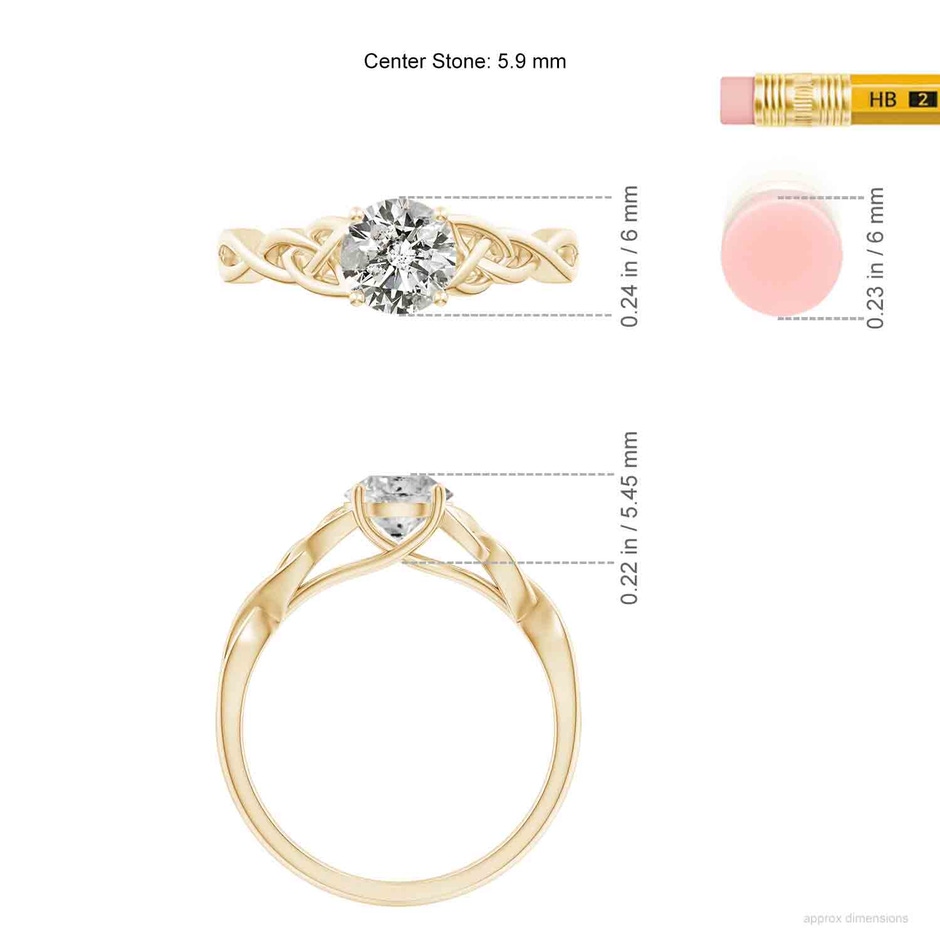 5.9mm KI3 SR4524D-YG-KI3-5.9 in Yellow Gold ruler