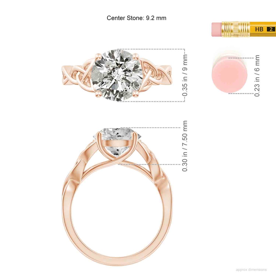 9.2mm KI3 SR4524D-RG-KI3-9.2 in Rose Gold ruler