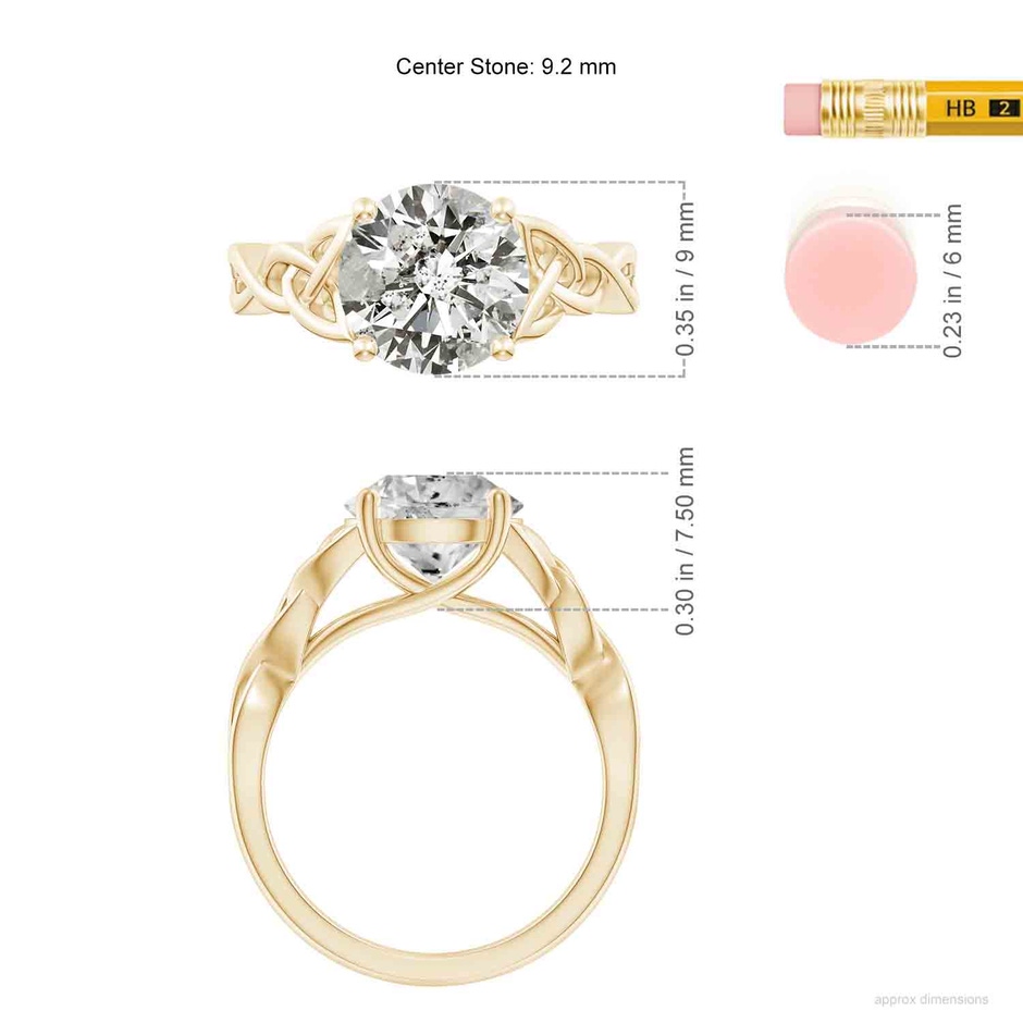 9.2mm KI3 SR4524D-YG-KI3-9.2 in Yellow Gold ruler