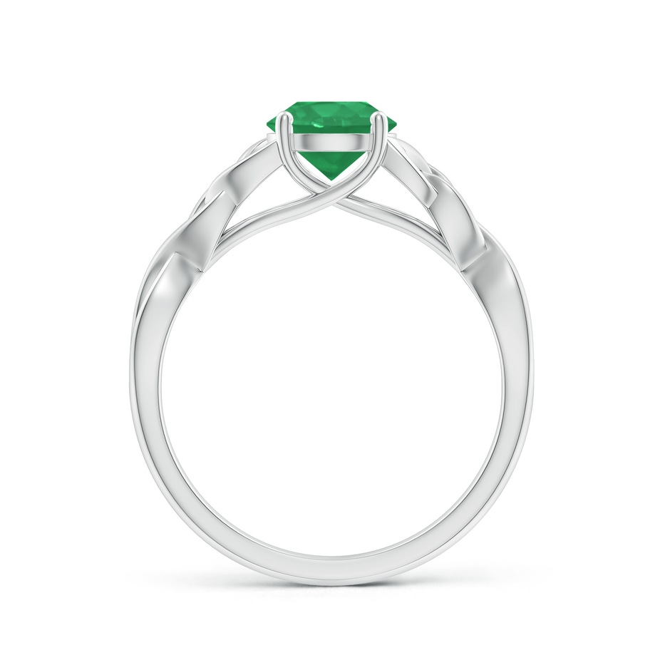 6.5mm A Round Emerald Celtic Knot Engagement Ring in P950 Platinum side 199
