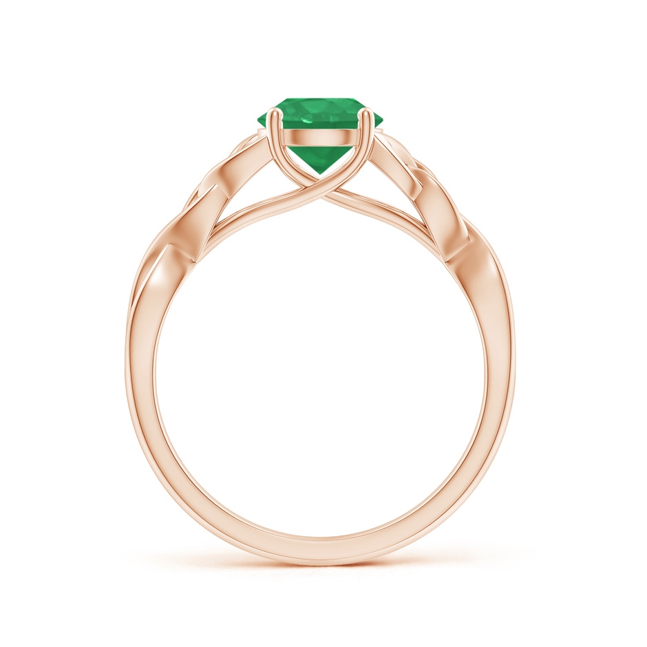6.5mm A Round Emerald Celtic Knot Engagement Ring in Rose Gold side 199