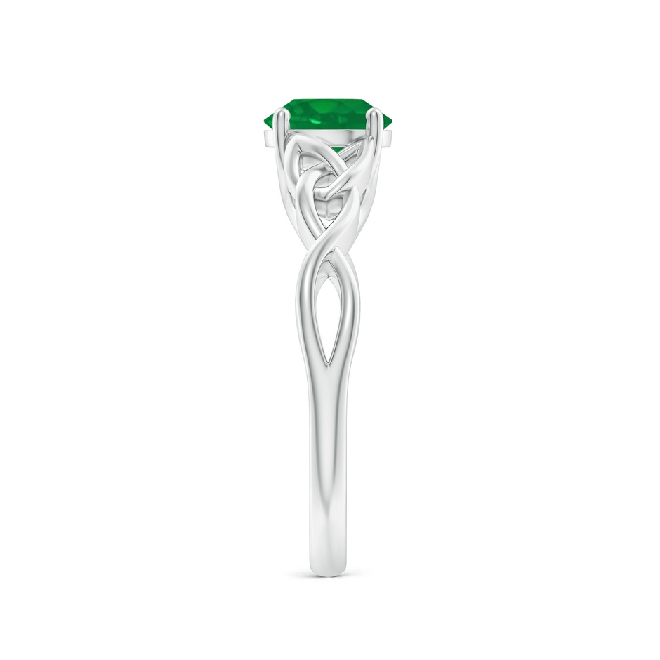 6.5mm AA Round Emerald Celtic Knot Engagement Ring in P950 Platinum side 299