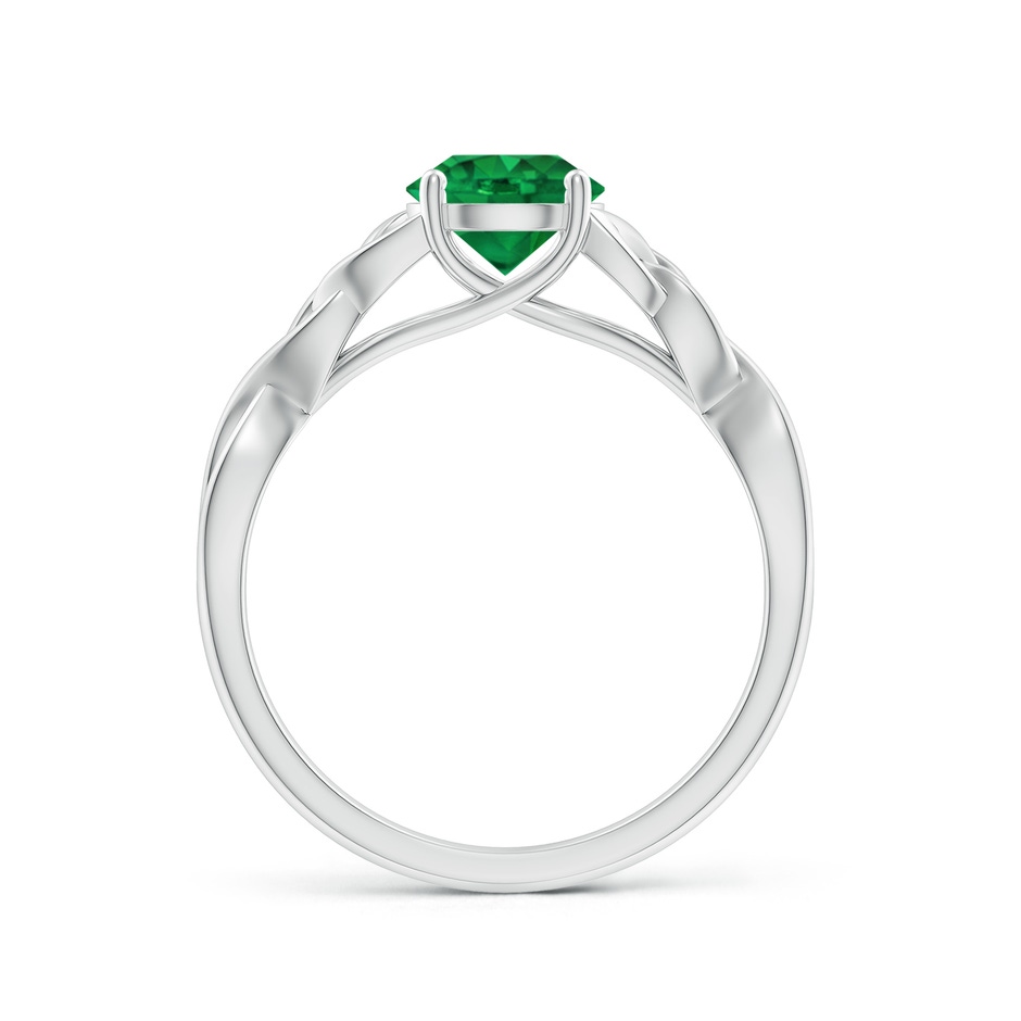 6.5mm AAA Round Emerald Celtic Knot Engagement Ring in P950 Platinum side 199