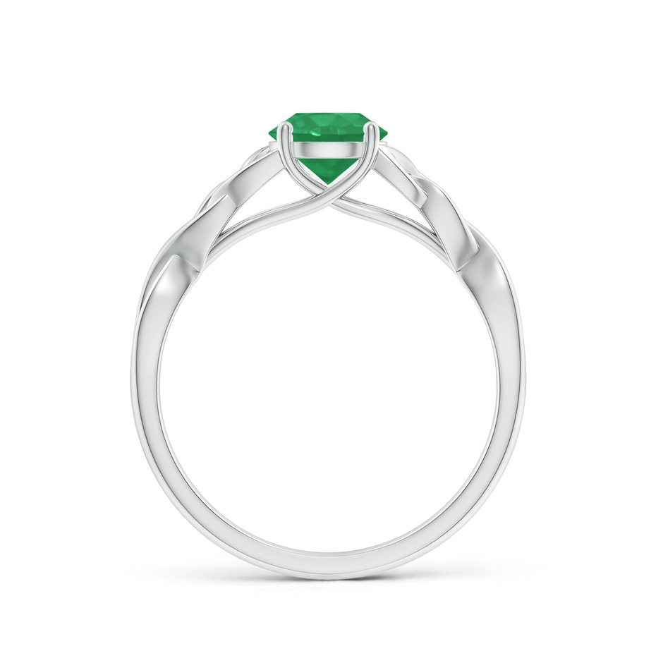 6mm A Round Emerald Celtic Knot Engagement Ring in P950 Platinum side 199