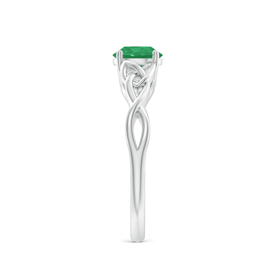 6mm A Round Emerald Celtic Knot Engagement Ring in P950 Platinum side 299