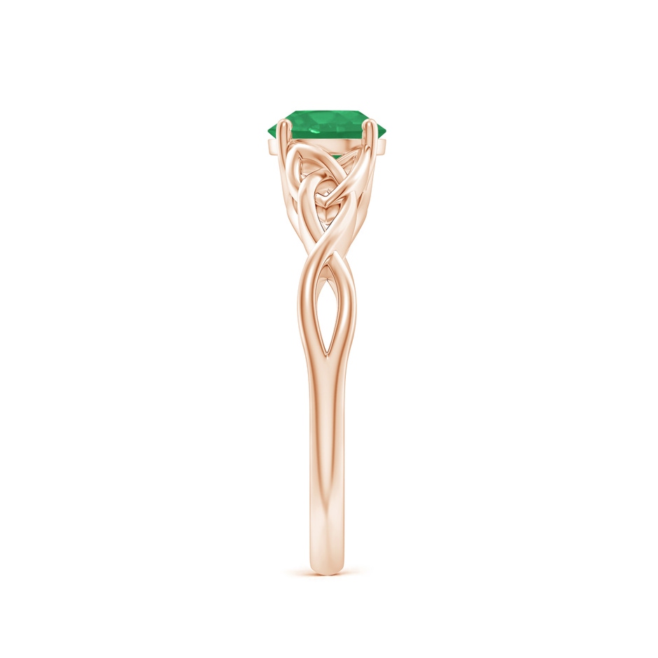 6mm A Round Emerald Celtic Knot Engagement Ring in Rose Gold side 299