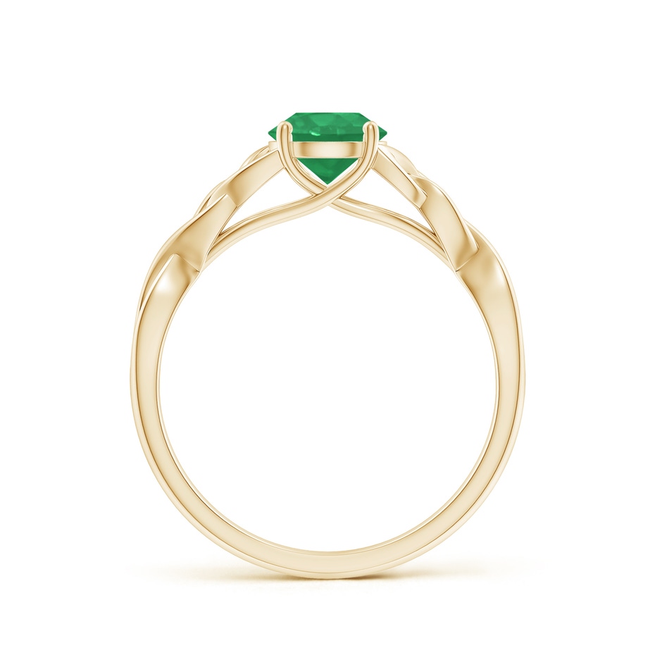 6mm A Round Emerald Celtic Knot Engagement Ring in Yellow Gold side 199