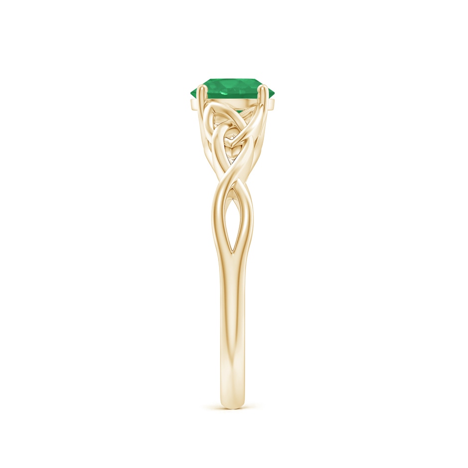 6mm A Round Emerald Celtic Knot Engagement Ring in Yellow Gold side 299