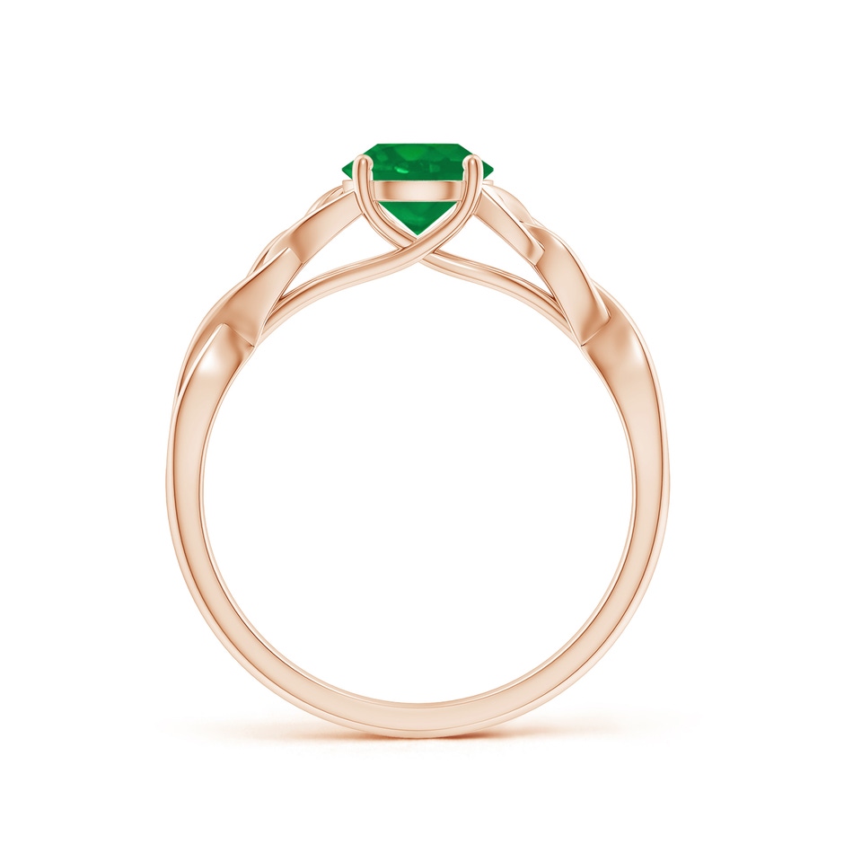6mm AA Round Emerald Celtic Knot Engagement Ring in 18K Rose Gold side 199