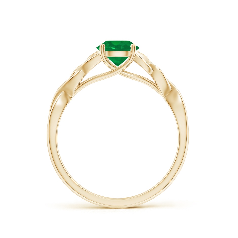 6mm AA Round Emerald Celtic Knot Engagement Ring in 9K Yellow Gold side 199