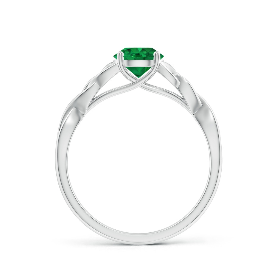 6mm AAA Round Emerald Celtic Knot Engagement Ring in 18K White Gold side 199