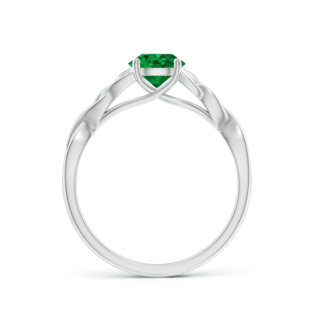 6mm AAAA Round Emerald Celtic Knot Engagement Ring in P950 Platinum - side 199
