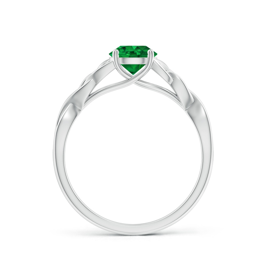 6mm AAAA Round Emerald Celtic Knot Engagement Ring in White Gold side 199