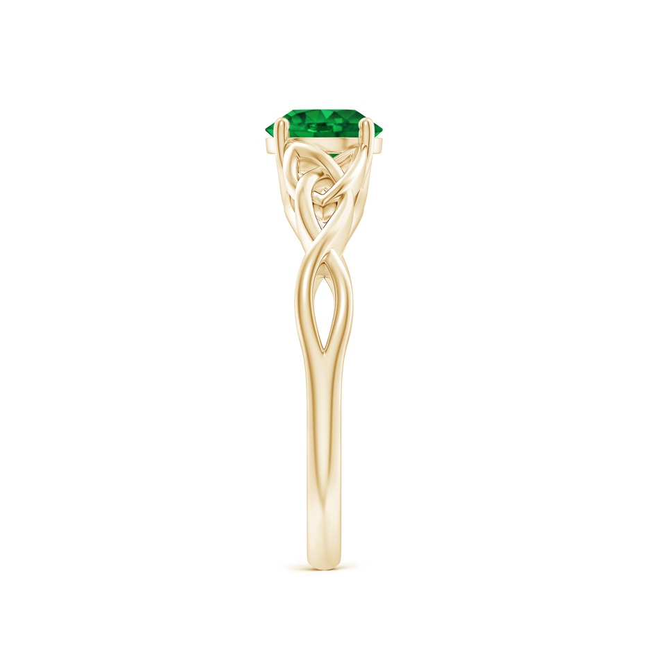 6mm AAAA Round Emerald Celtic Knot Engagement Ring in Yellow Gold side 299