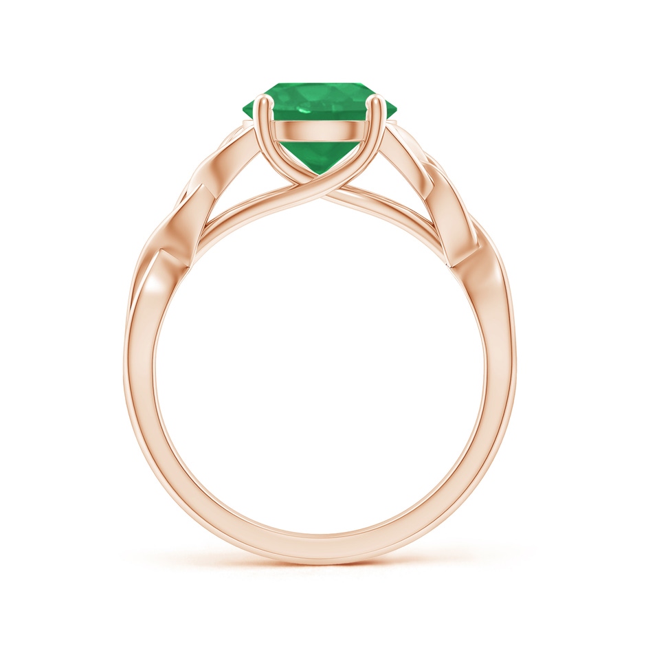 8mm A Round Emerald Celtic Knot Engagement Ring in Rose Gold side 199